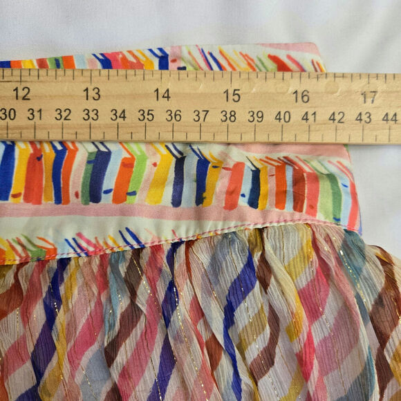 NWT Anthropologie Celia B Pilar Shimmer Silk Maxi Skirt L Sheer Boho Metallic - Picture 10 of 11